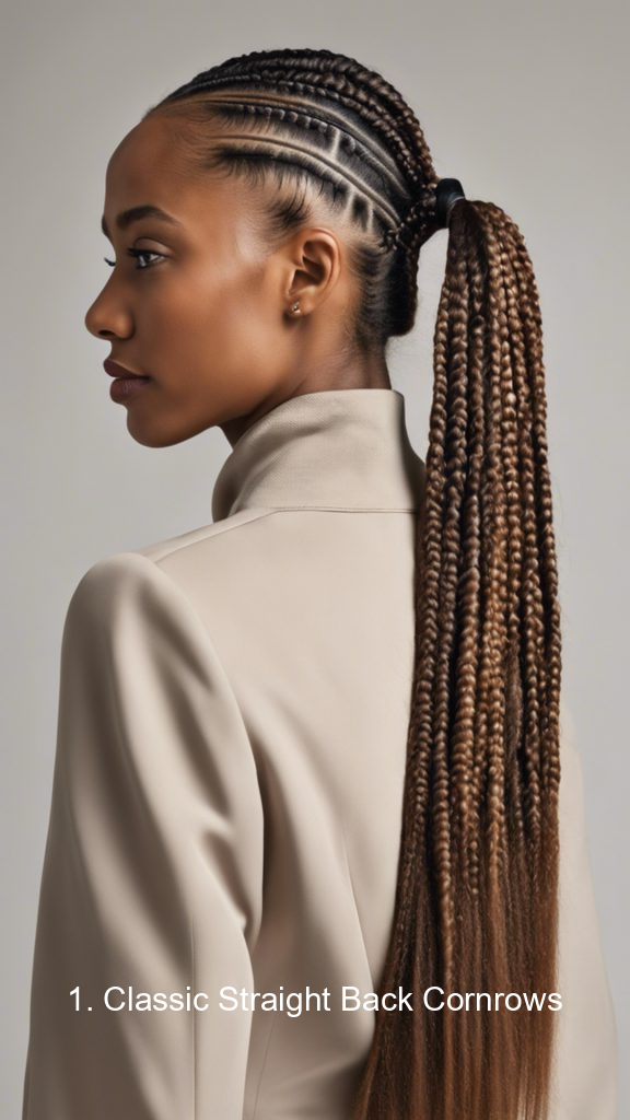 1. Classic Straight Back Cornrows