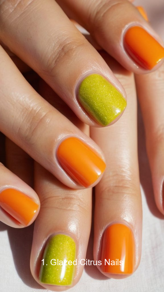 1. Glazed Citrus Nails