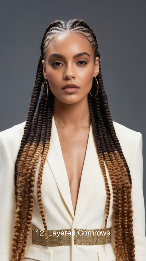 12. Layered Cornrows