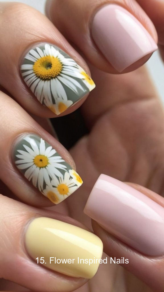 15. Flower Inspired Nails