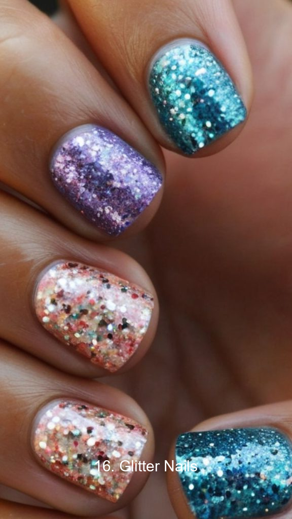 16. Glitter Nails