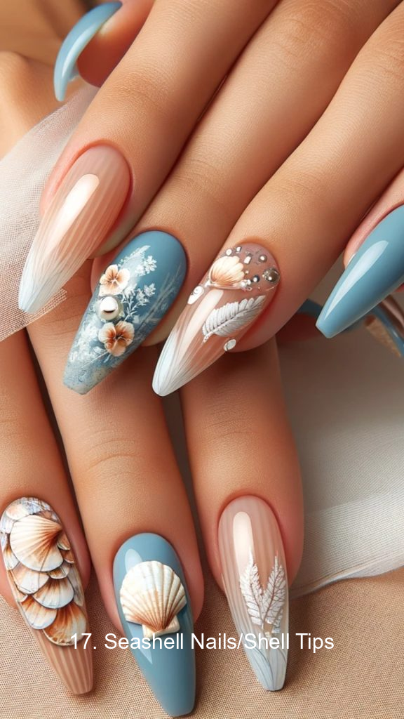 17. Seashell Nails/Shell Tips