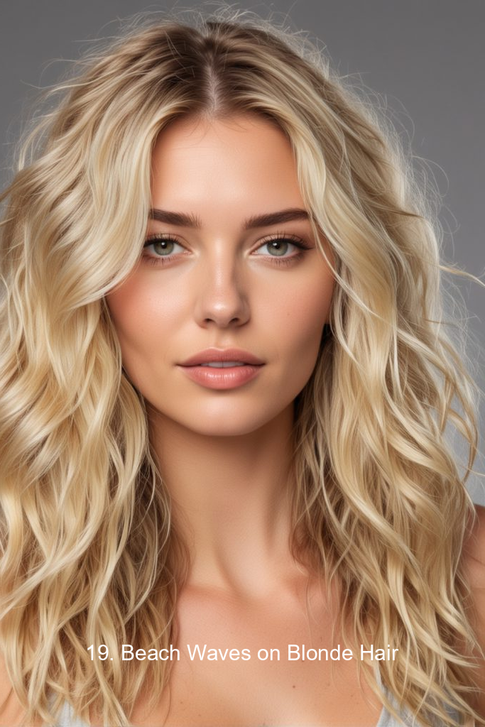 19. Beach Waves on Blonde Hair