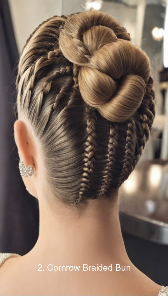2. Cornrow Braided Bun
