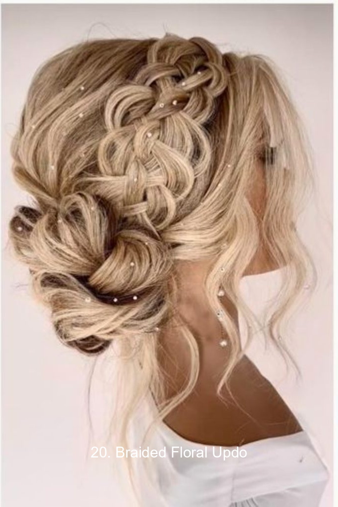 20. Braided Floral Updo