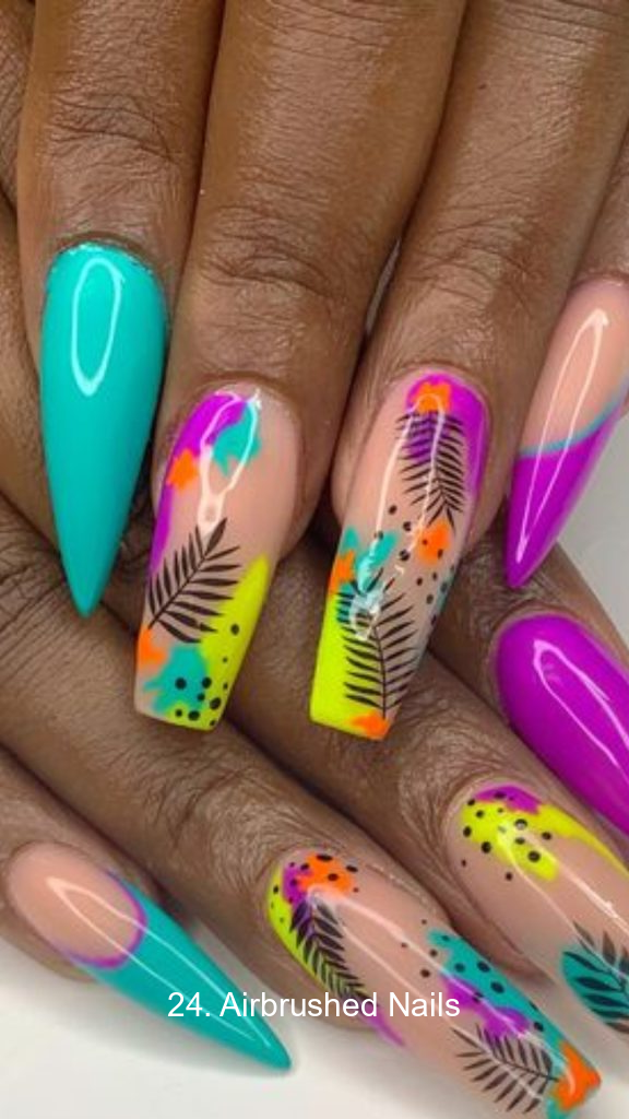 24. Airbrushed Nails