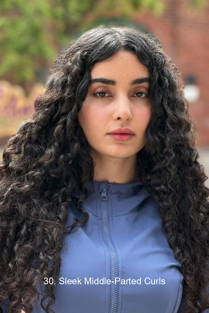 30. Sleek Middle-Parted Curls