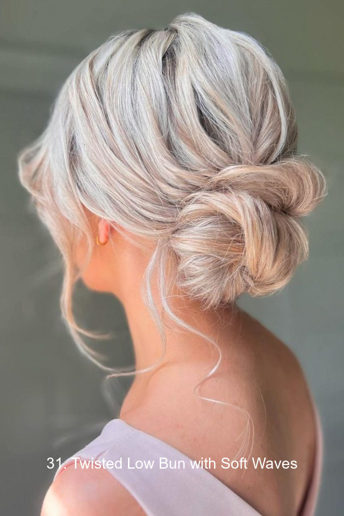 31. Twisted Low Bun with Soft Waves