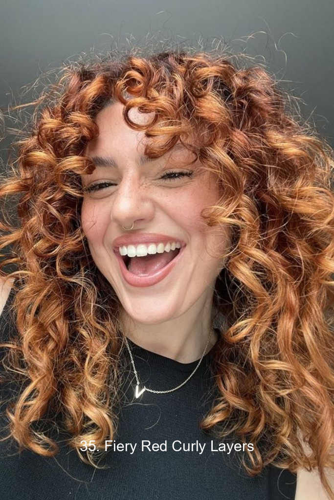 35. Fiery Red Curly Layers