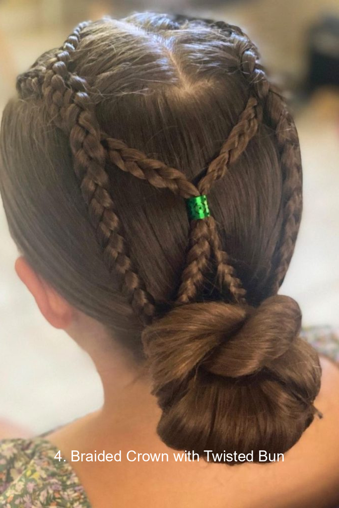 4. Braided Crown with Twisted Bun