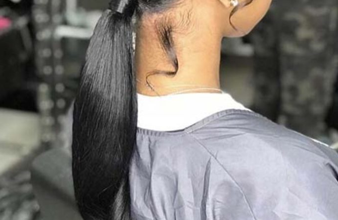 45. Trendy Low Ponytail