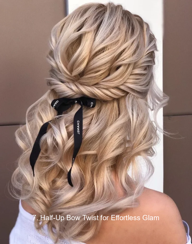7. Half-Up Bow Twist for Effortless Glam