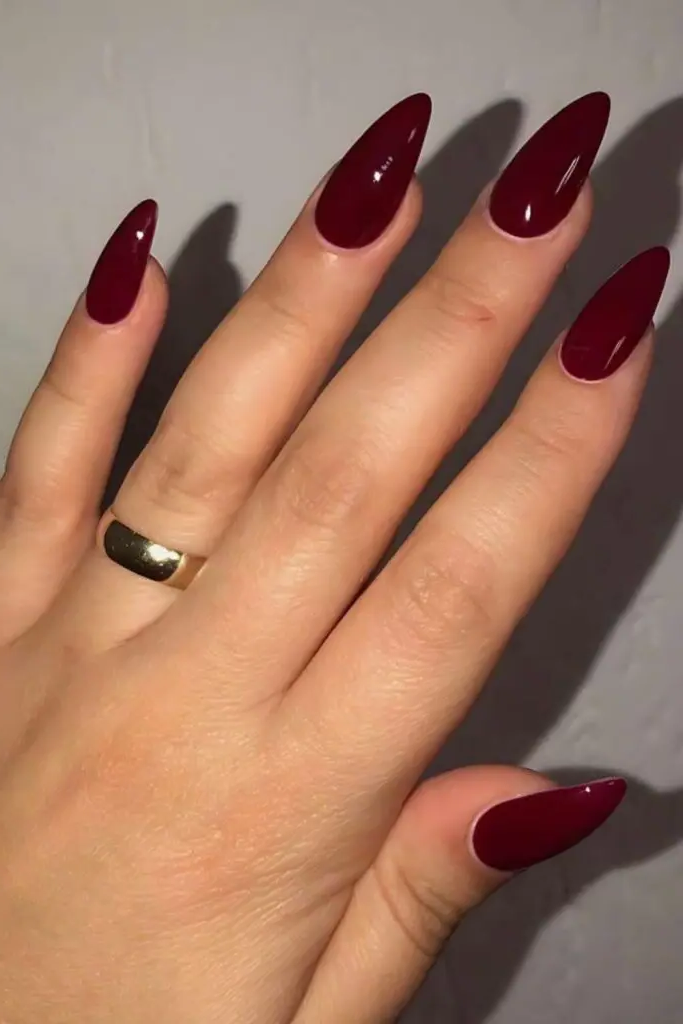 Classic Crimson Shine Nail Design