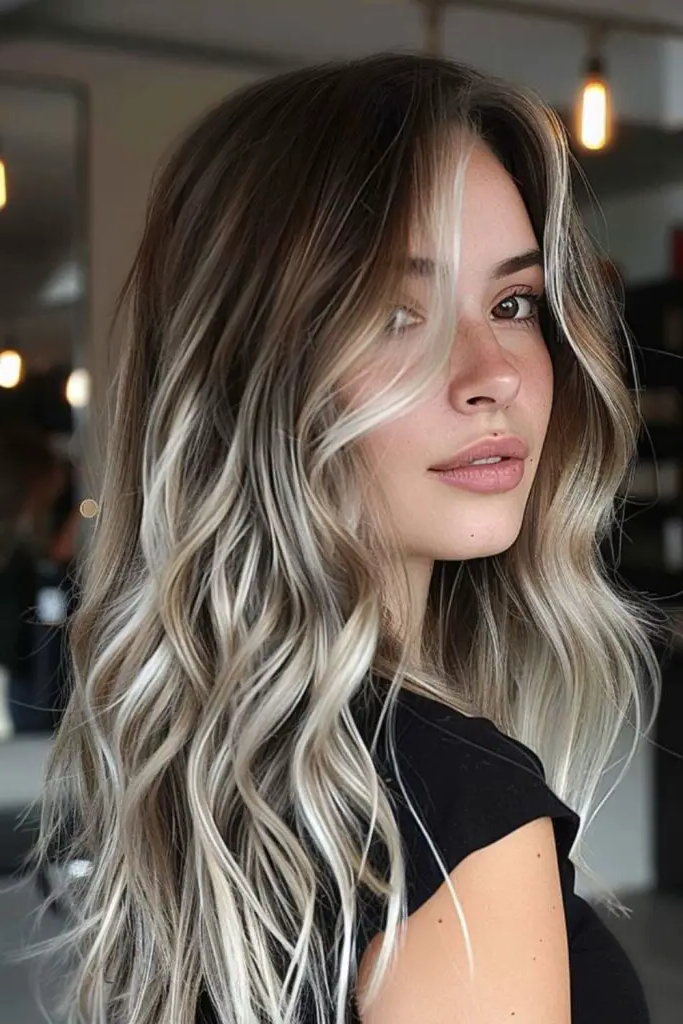 1. Silver Blonde Ombre Hairstyle