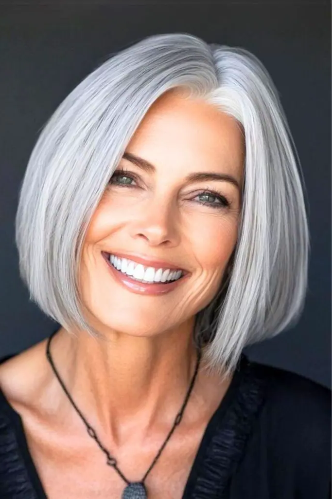 Sleek Silver Precision Bob