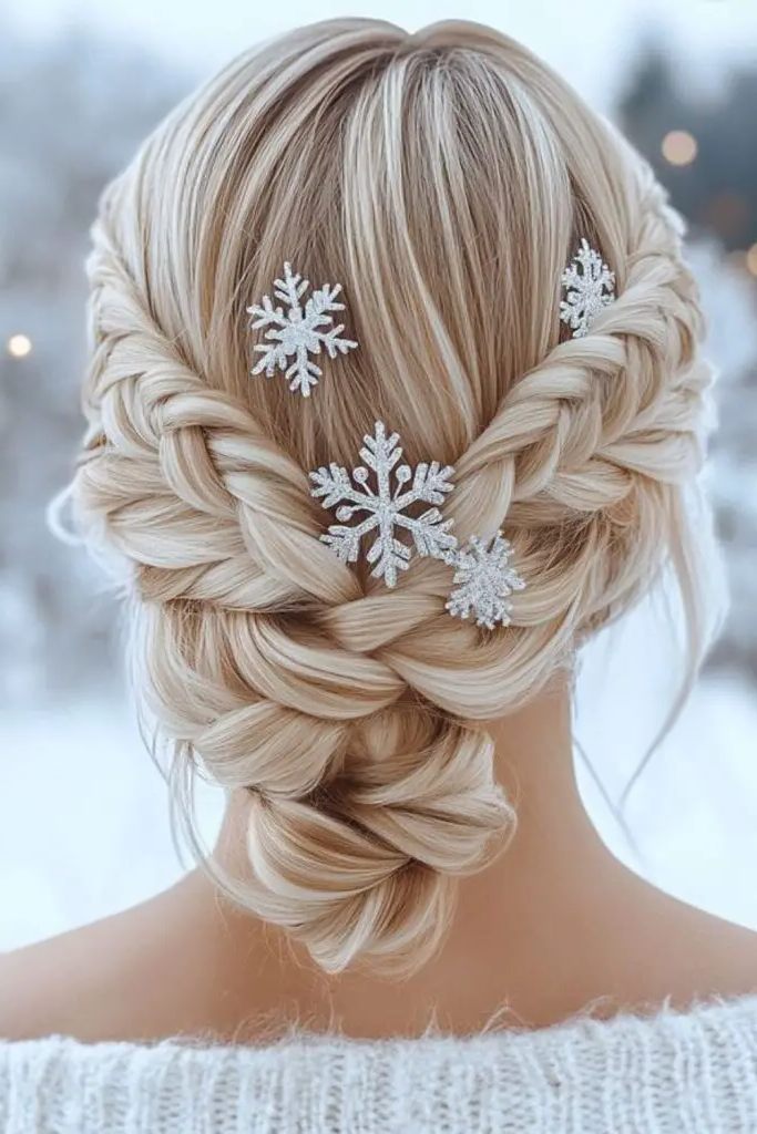 Snowflake Braided Crown: Winter Look