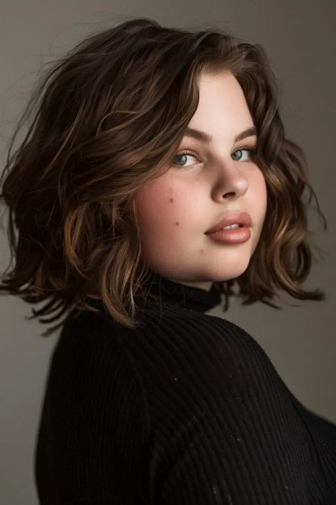 Voluminous Bob for Round Faces