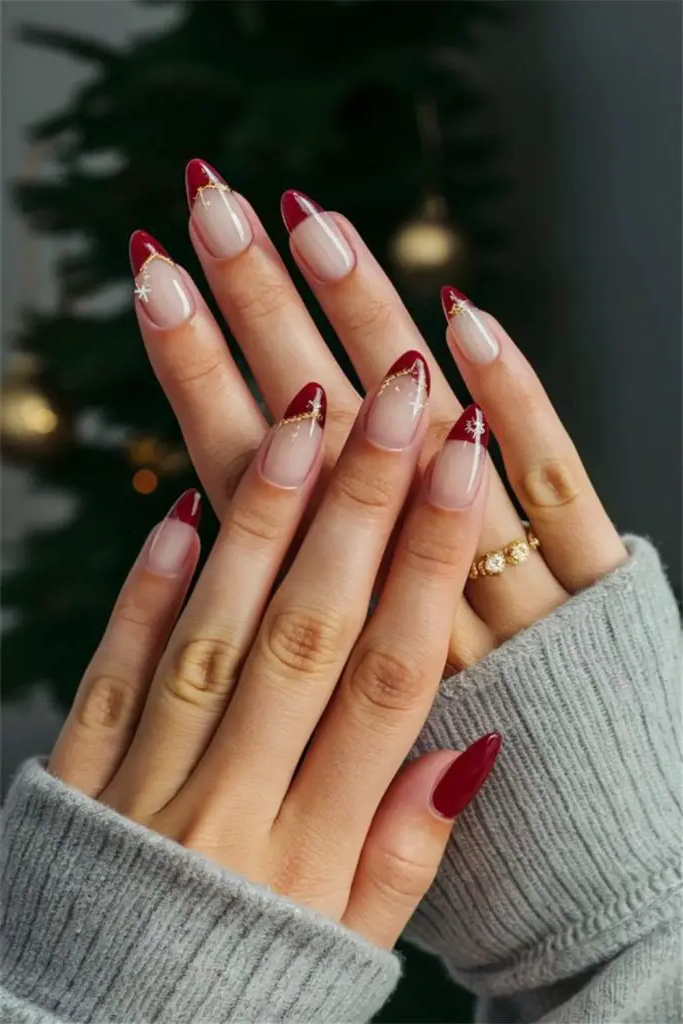 Festive French Twist Nails