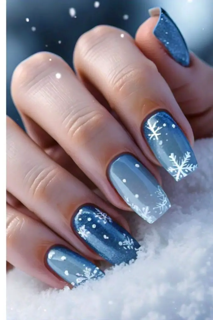 10. Frostbite Chic Winter Nail Design