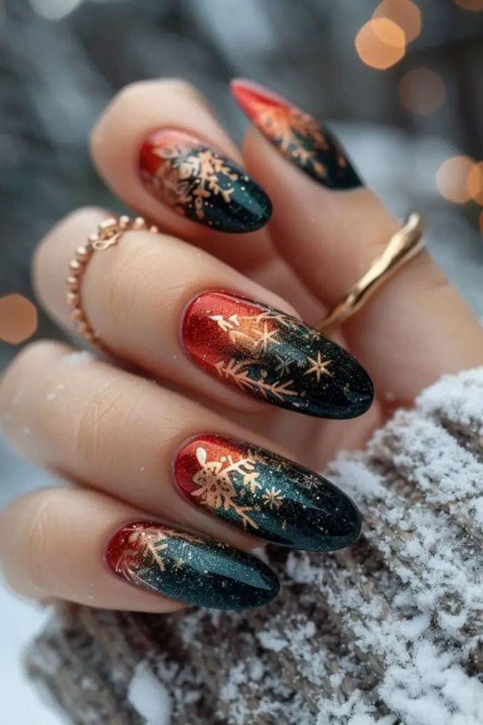 Shimmering Christmas Baubles Nail Art