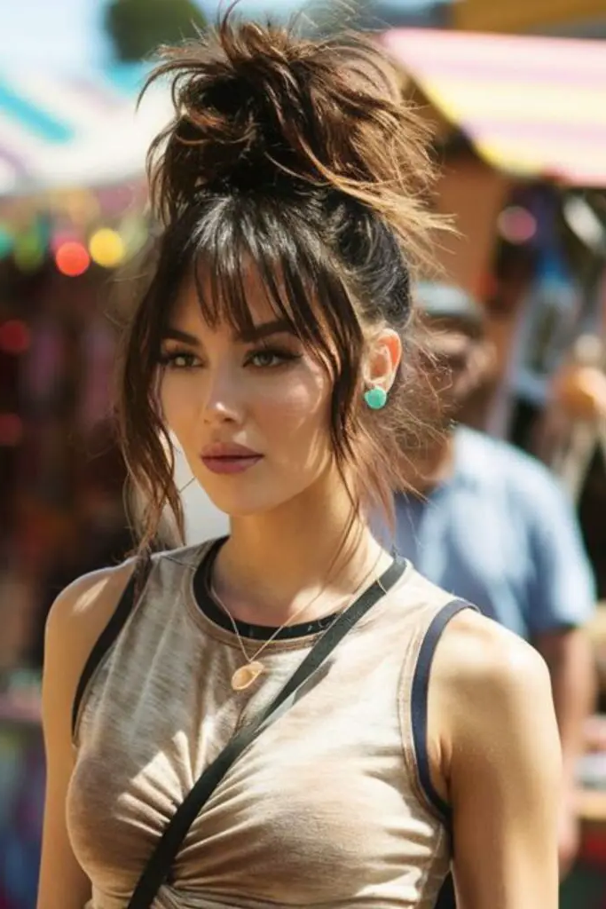 Skyward Spiral Bun Hairstyle