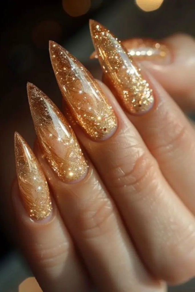 Golden Hour Glow Nail Design