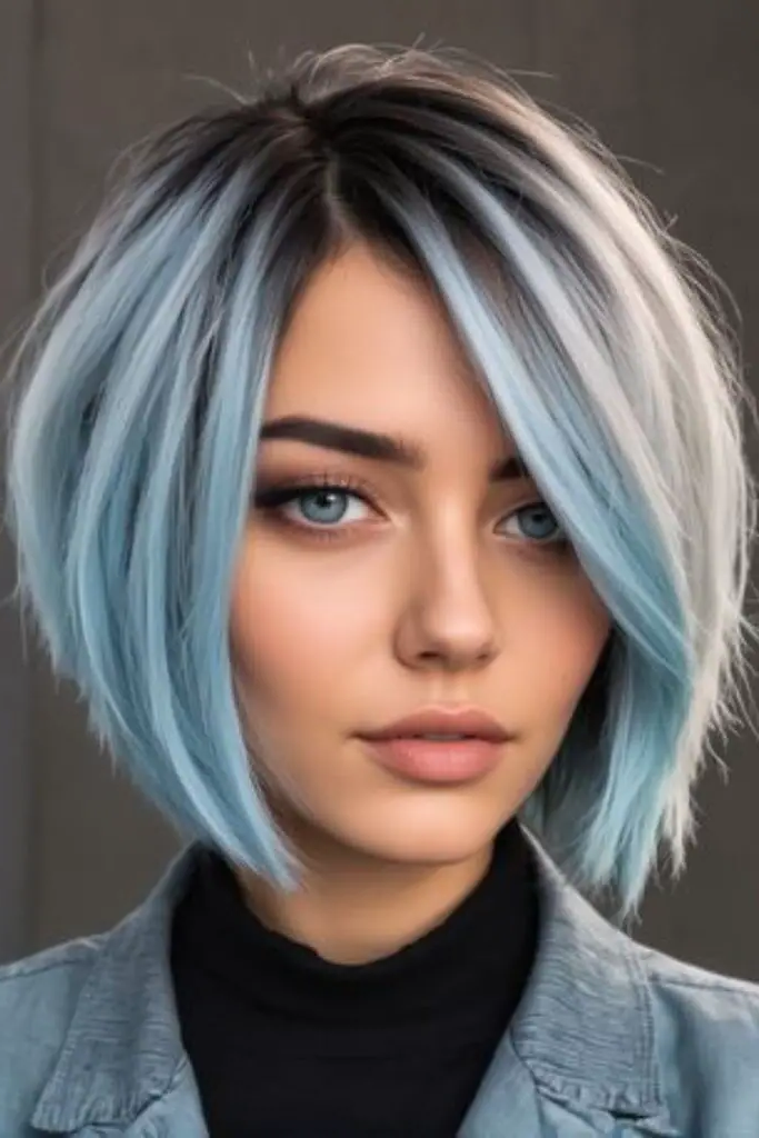 Ice-Blue Tinted Bob