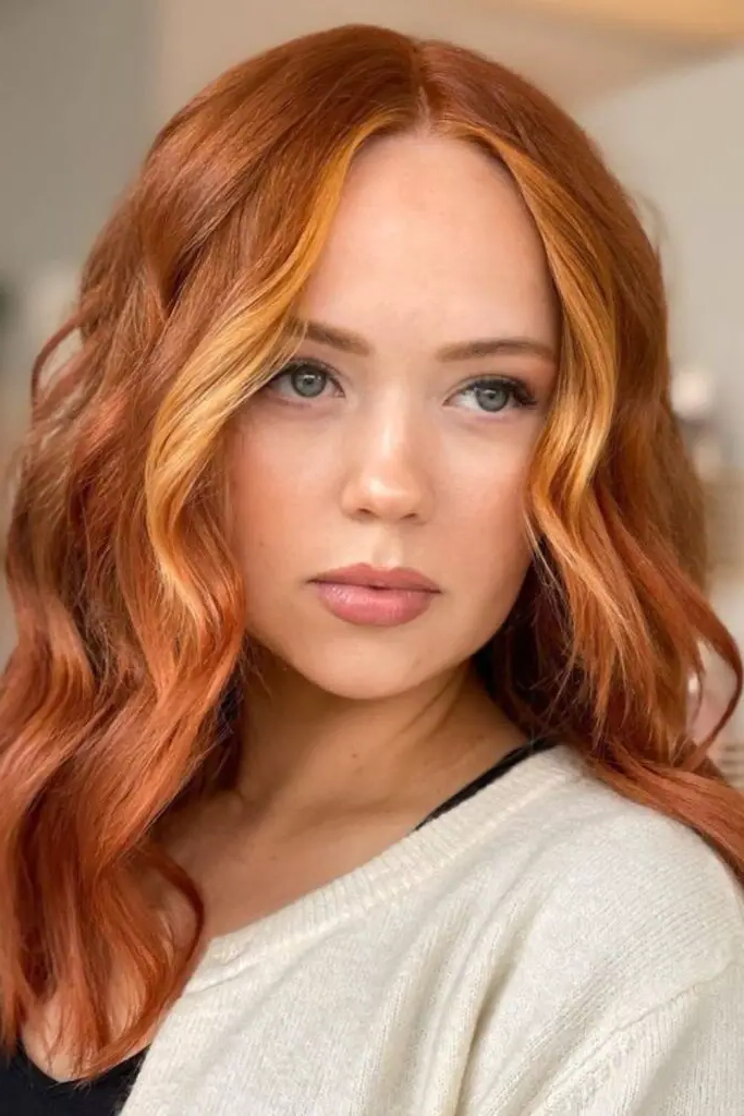 Copper Ombre with Golden Money Pieces