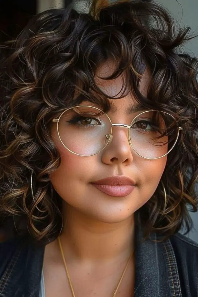 Curled Bob with Bangs