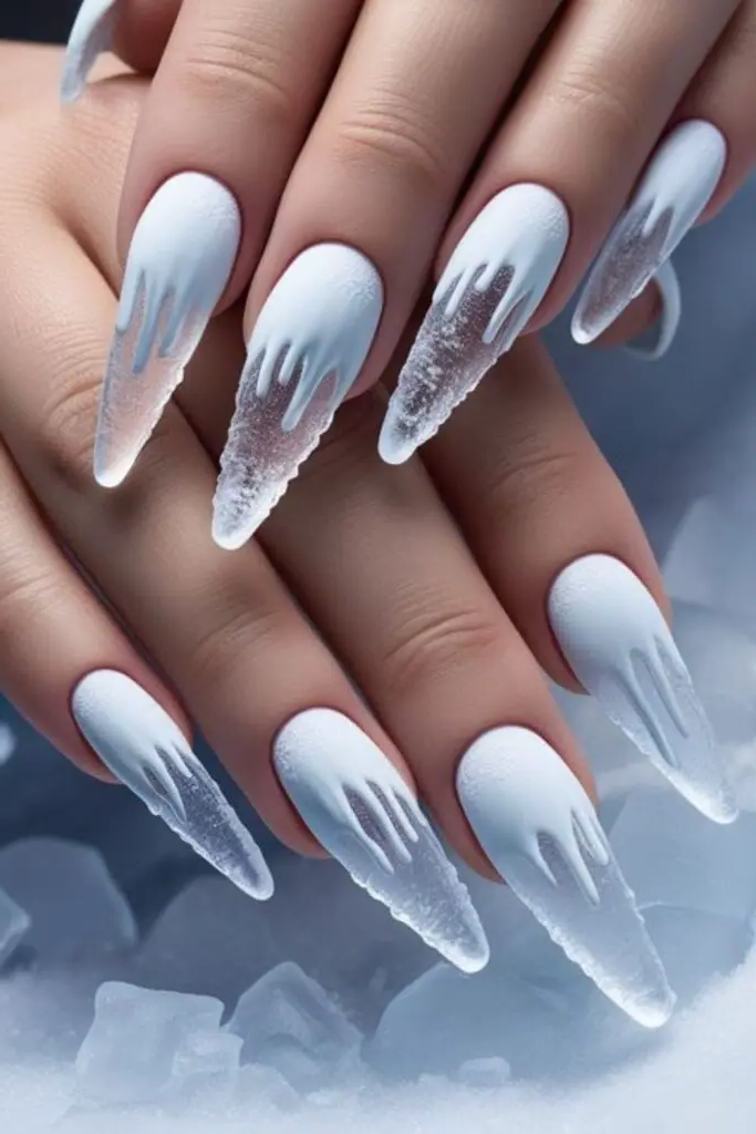 Icicle Drips Nail Art