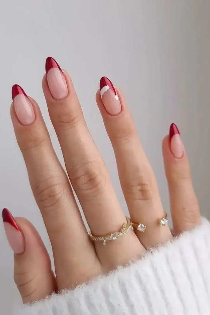 Cranberry Kiss French Tips
