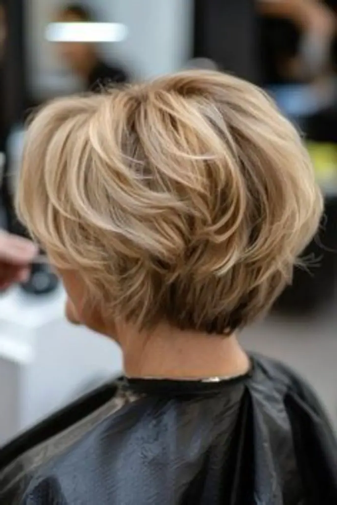 14. Messy Feathered Bob: Carefree and Cool