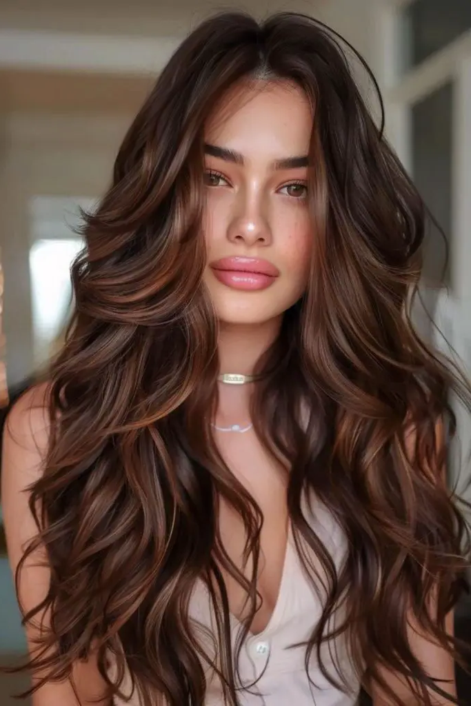 15. Mocha Cascade: Fluid Waves of Color