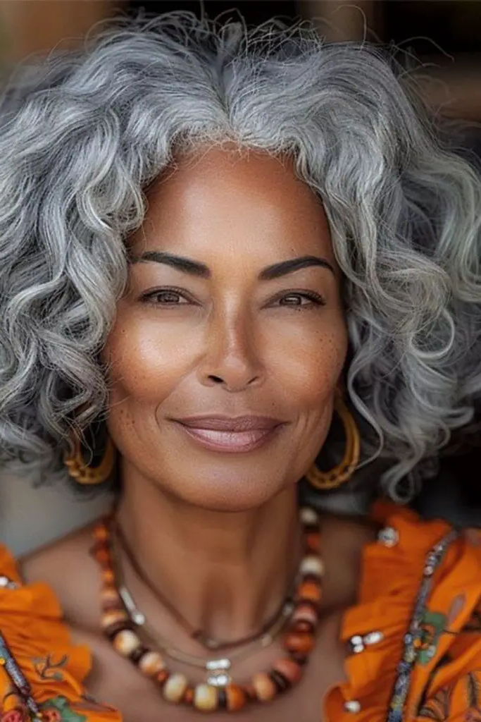 16. Cool-Grey Layered Curls