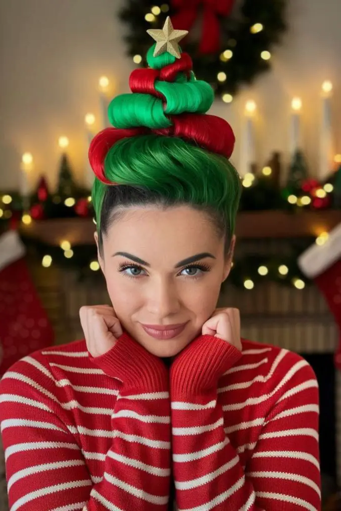 Christmas Tree Top Knot