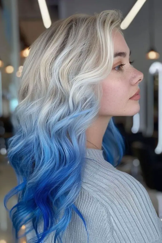 Electric Blue Hair Tips