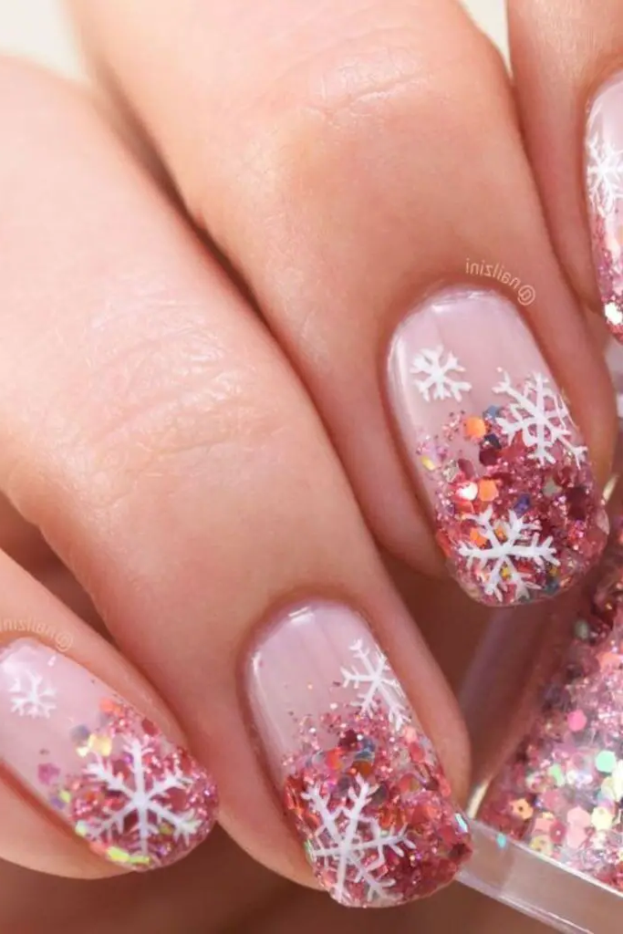 Glitter Gradient Nail Design