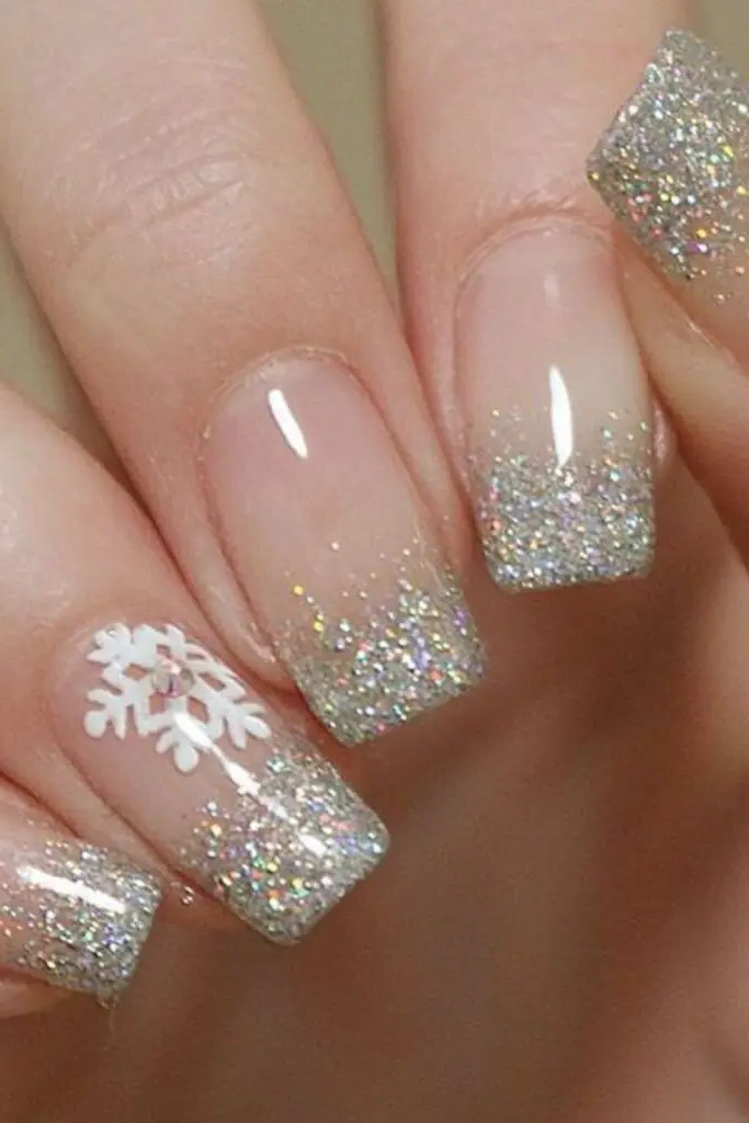 Silver Bells Accents Nail Design