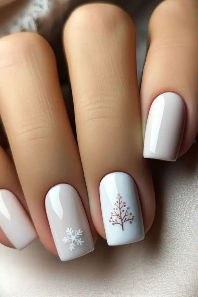 Snowy Peaks Nail Design
