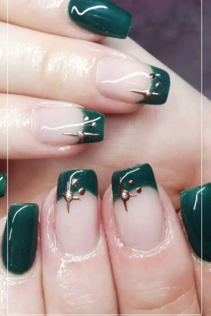Evergreen Tips Nail Design