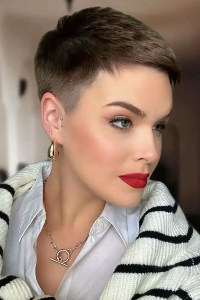 Ultra Short Pixie with Sculpted Sideburns