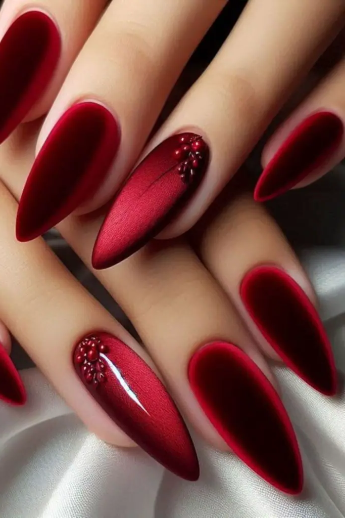 18. Velvet Gem Nails