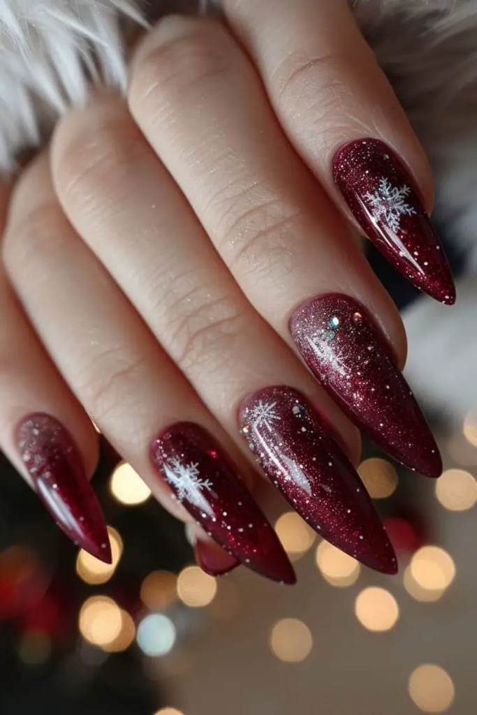 Cranberry Luxe Nail Design