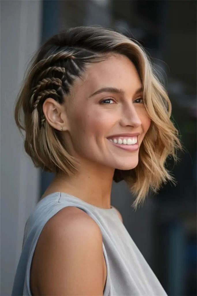 Edgy Asymmetrical Braided Style