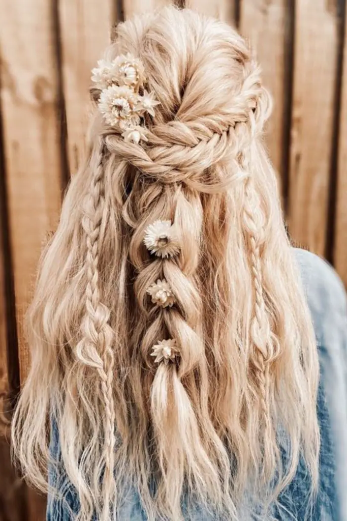 Bohemian Waves with Pinecone Accents
