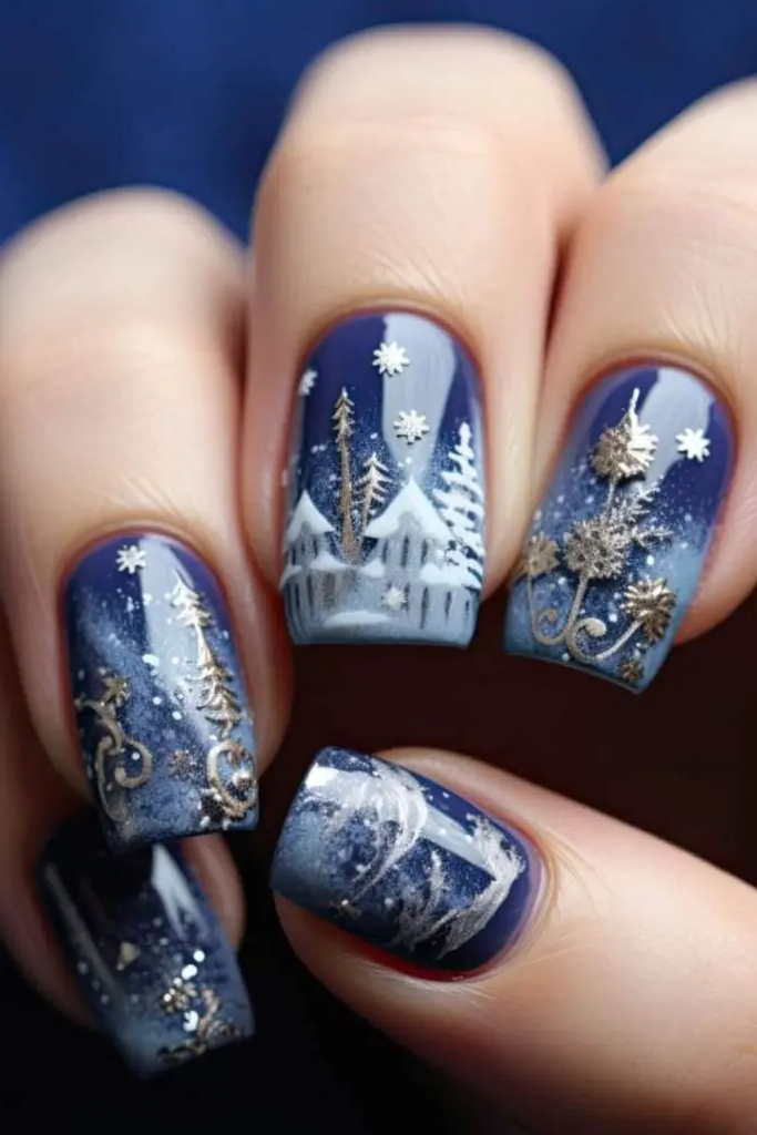 Winter Wonderland Scenes Nail Art