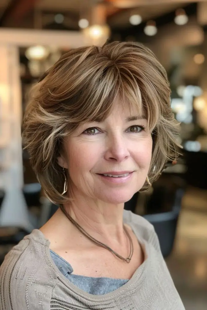 Short Layered Bob with Bangs