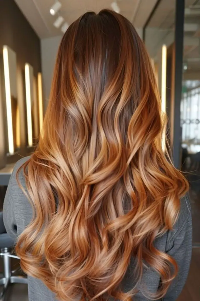 Copper Balayage with Blonde Details