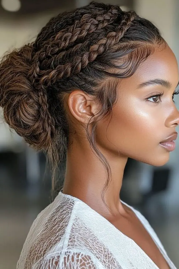 Crisscross Low Bun Hairstyle