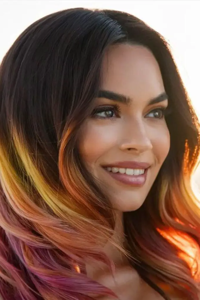 22. Ombre Ember Cascade Hair Color